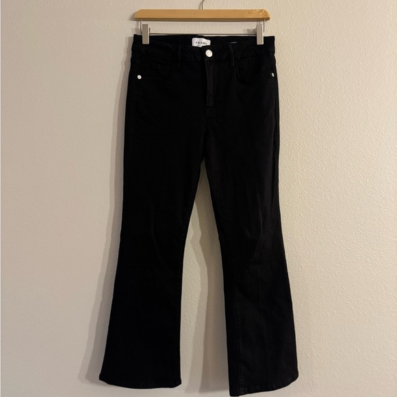 Frame Denim Pants - Frame Black Le Crop Mini Boot Jeans